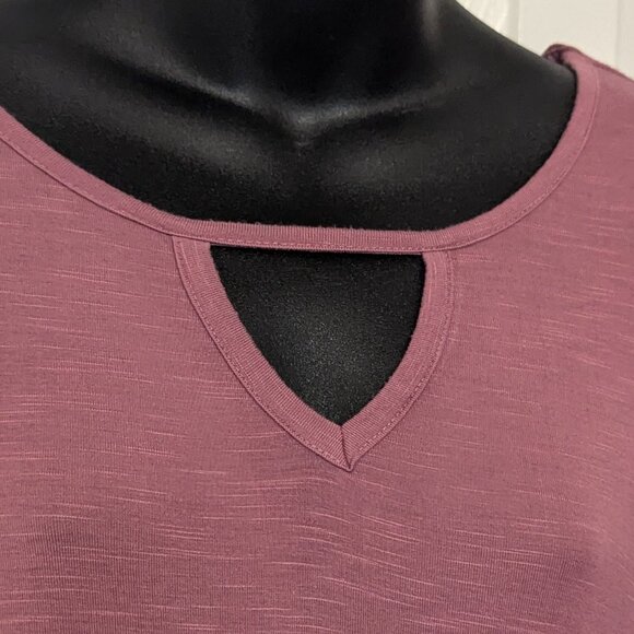 Modcloth Keyhole Neckline Mauve/Rose Tee, Size 2X - Picture 2 of 9